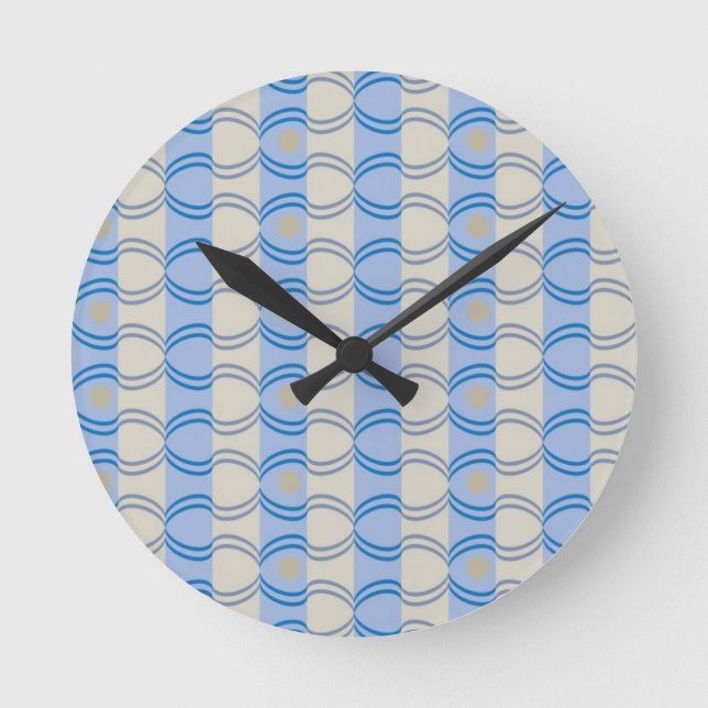 Reloj Redondo Mediano Moreno azul común de Candystripe (Anverso)