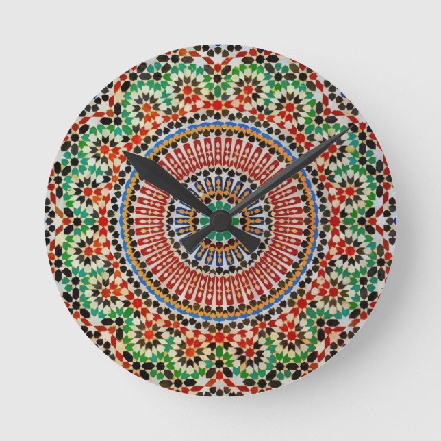 Reloj Redondo Mediano Moroccan Geometric Pattern  (Anverso)