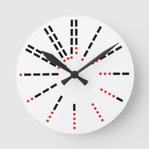 Reloj Redondo Mediano Morse Cod Clock