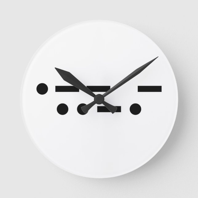 Reloj Redondo Mediano Morse código wtf (Anverso)