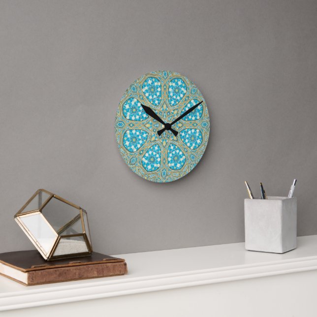 Reloj Redondo Mediano Mosaico Arabesco (Oficina)