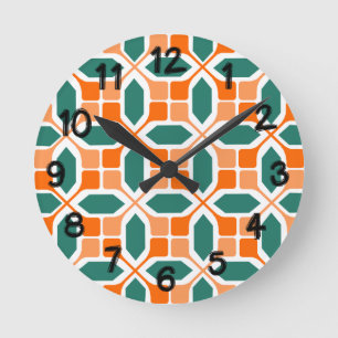 Reloj Redondo Mediano Mosaico Art Deco