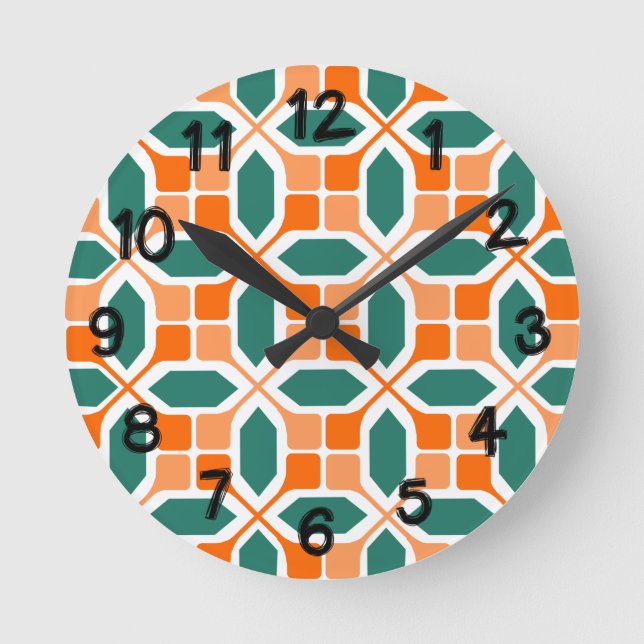 Reloj Redondo Mediano Mosaico Art Deco (Anverso)