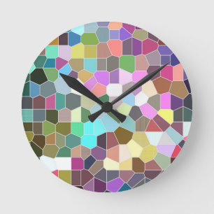 Reloj Redondo Mediano Mosaico de la flor
