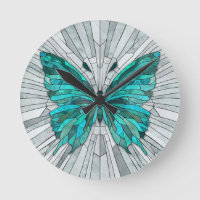 Mosaico de mariposa -verde esmeralda y gris