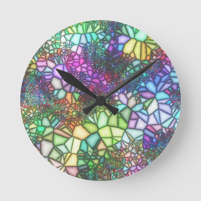 Reloj Redondo Mediano Mosaico de vidrio templado (Anverso)