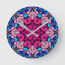 Mosaico rosa Mandala Floral Psicodélico Retro