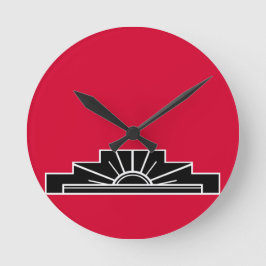 Reloj Redondo Mediano Motif art deco en B&W y rojo