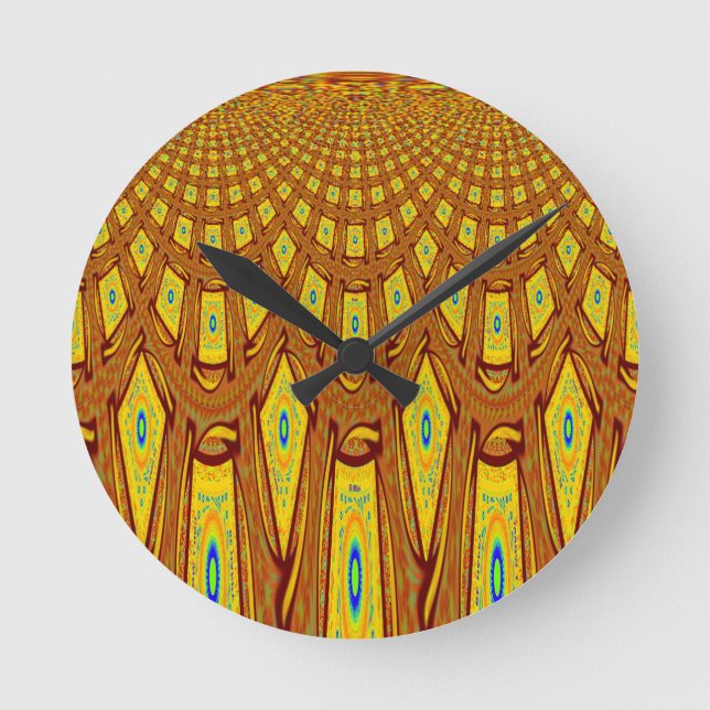 Reloj Redondo Mediano Motismo tribal africano (Anverso)