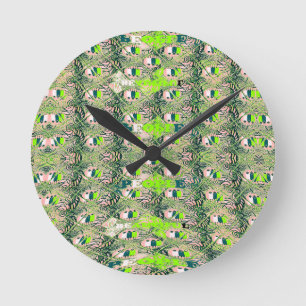 Reloj Redondo Mediano Motivo Eco África – Arte Africano Inspirado en la 