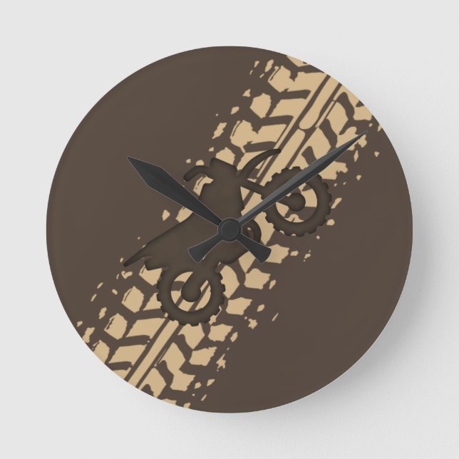 Reloj Redondo Mediano Moto de tierra barro (Anverso)