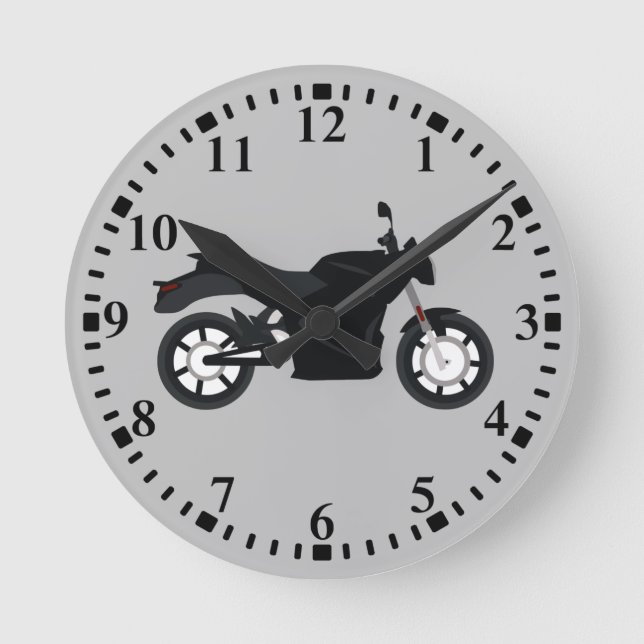Reloj Redondo Mediano Motocicleta (Anverso)