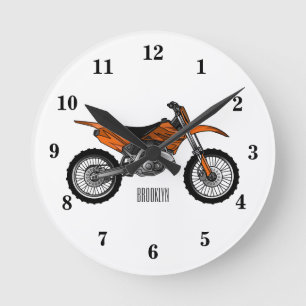 Reloj Redondo Mediano Motocicleta sucia fuera de carretera / motocross p