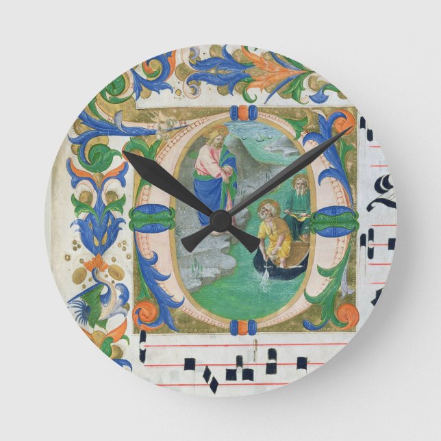 Reloj Redondo Mediano Ms 515 f.1r el proyecto milagroso de pescados, de (Anverso)