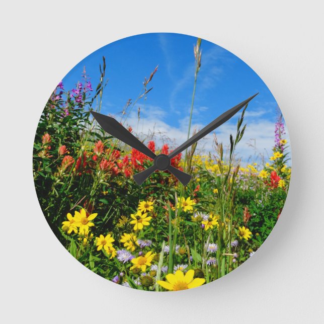 Reloj Redondo Mediano Mt. Wildflowers (Anverso)