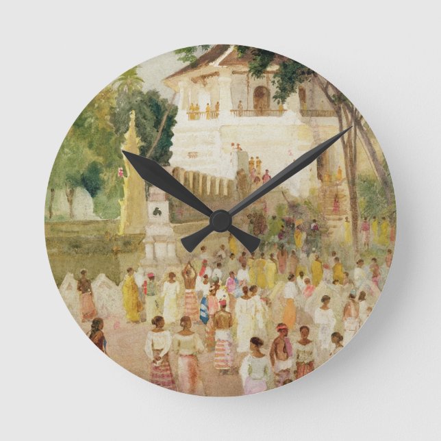 Reloj Redondo Mediano Muchedumbres en un monumento en la India, 1895 (Anverso)