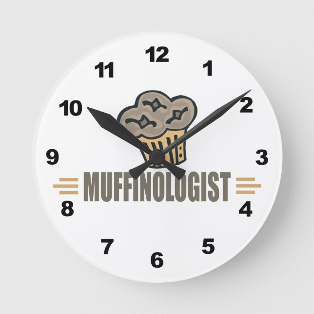 Reloj Redondo Mediano Muffins humorísticos (Anverso)