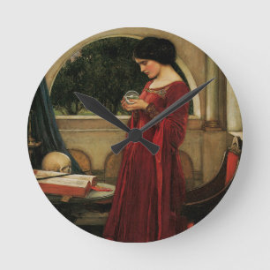 Reloj Redondo Mediano Mujer Bola de Cristal Pintura de Waterhouse