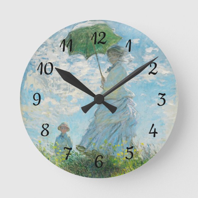 Reloj Redondo Mediano Mujer con Parasol Claude Monet (Anverso)