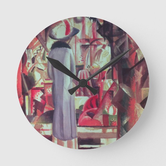 Reloj Redondo Mediano Mujer delante de una ventana iluminada grande (Anverso)