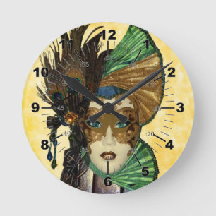 Reloj Redondo Mediano Mujer En Arte De Mascarada