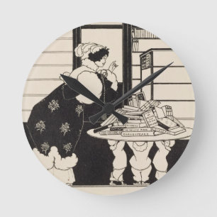 Reloj Redondo Mediano Mujer en una librería, diseño para un "libro