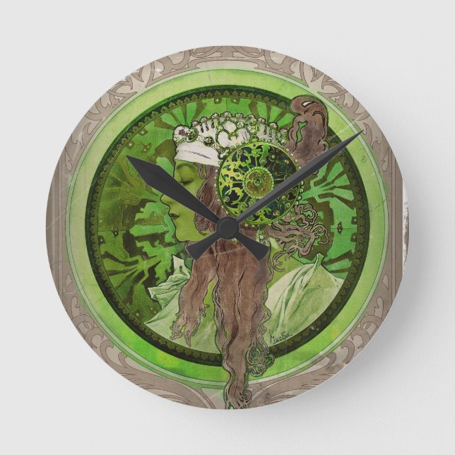 Reloj Redondo Mediano Mujer en verde - LAUREL (Anverso)