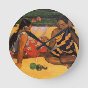Reloj Redondo Mediano Mujeres de la Polinesia Francesa de Gauguin Tahiti