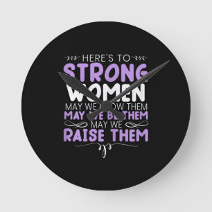 Reloj Redondo Mediano Mujeres Fuertes Feminista Feminismo Mujeres Arriba