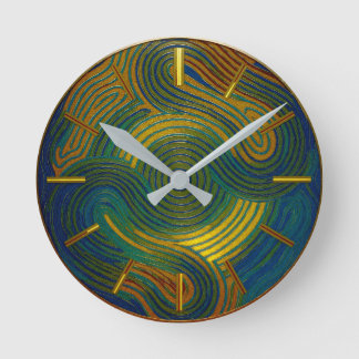 Reloj Redondo Mediano Multi-Color Blue Gold Green Red