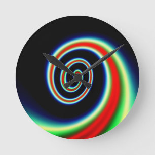Reloj Redondo Mediano Multicolored Swirl - Red Green Yellow Blue