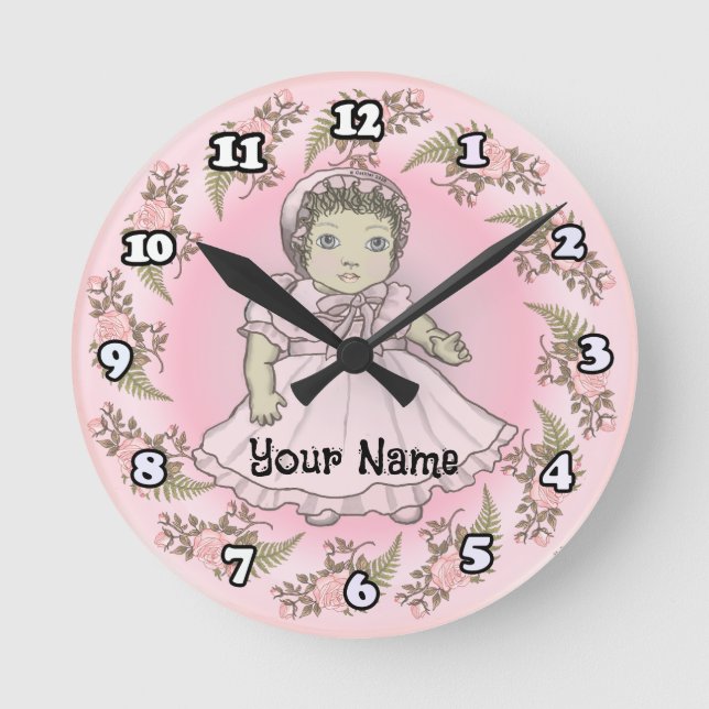 Reloj Redondo Mediano Muñeca Niña Bebé  (Anverso)