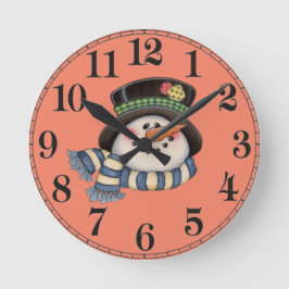 Reloj Redondo Mediano Muñeco de nieve