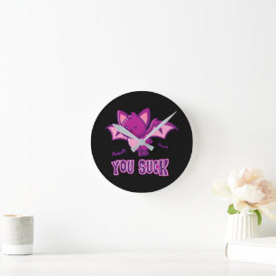 Reloj Redondo Mediano Murciélagos vampiros de Halloween lindos y diverti
