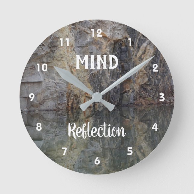 Reloj Redondo Mediano Muro de rock de reflexión mental Inspirador  (Anverso)