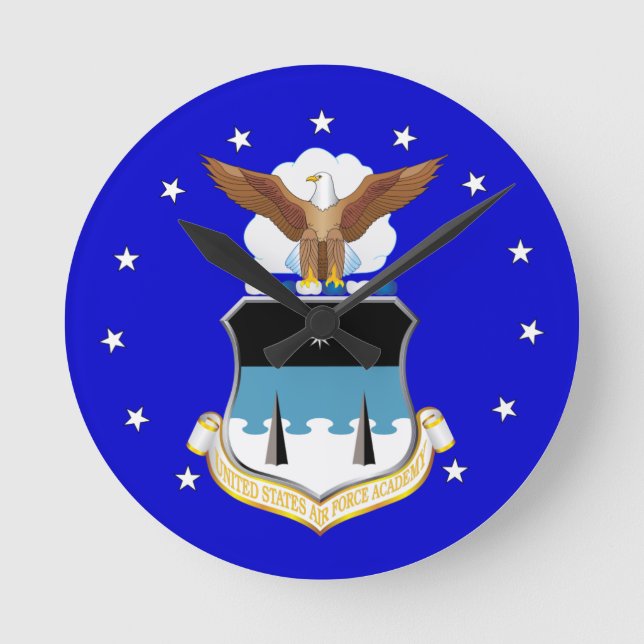 Reloj Redondo Mediano Muro del logotipo de USAFA (Anverso)