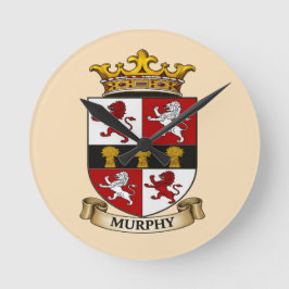Reloj Redondo Mediano Murphy Family Coat of Arms Round Clock