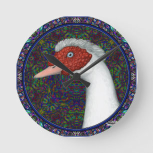Reloj Redondo Mediano Muscovy Duck Head White