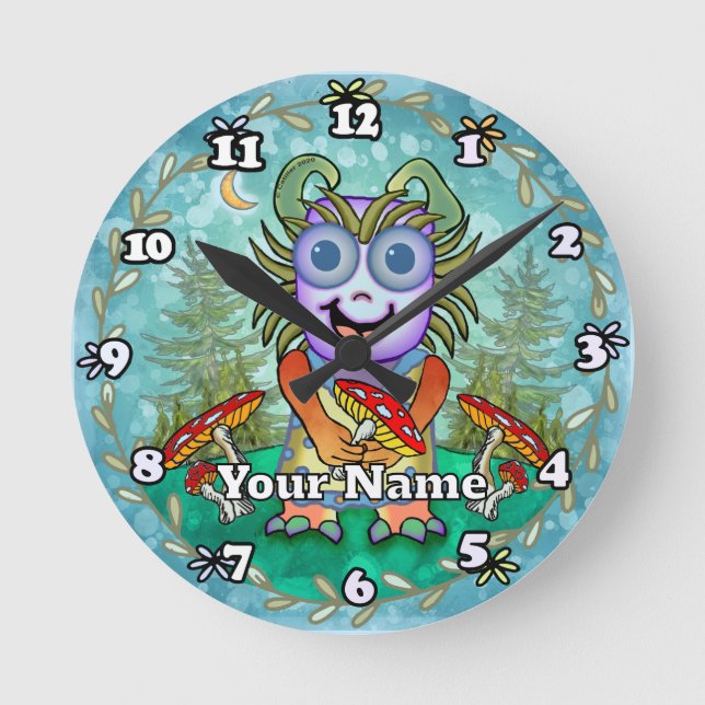 Reloj Redondo Mediano Mushroom Monster (Anverso)