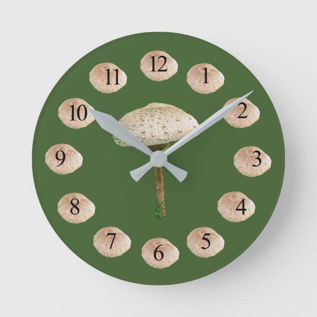 Reloj Redondo Mediano Mushrooms Wall Clock (Anverso)