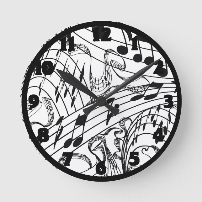 RELOJ REDONDO MEDIANO MÚSICA NOTES-CLOCK (Anverso)