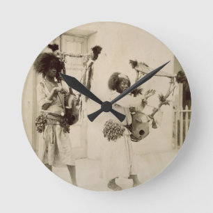 Reloj Redondo Mediano Músicos de Nubian (foto de la sepia)