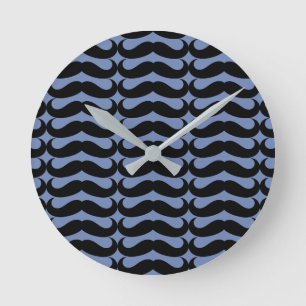 Reloj Redondo Mediano Mustache negro