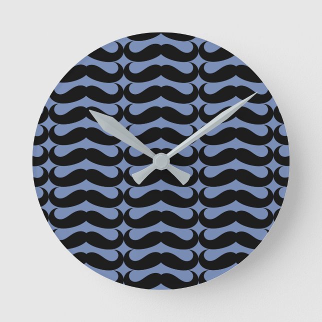 Reloj Redondo Mediano Mustache negro (Anverso)