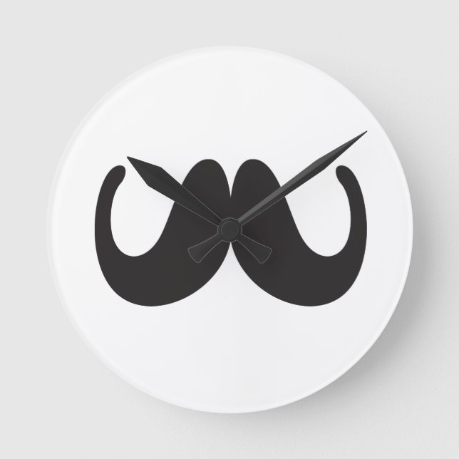 Reloj Redondo Mediano Mustache Wall Clock (Anverso)