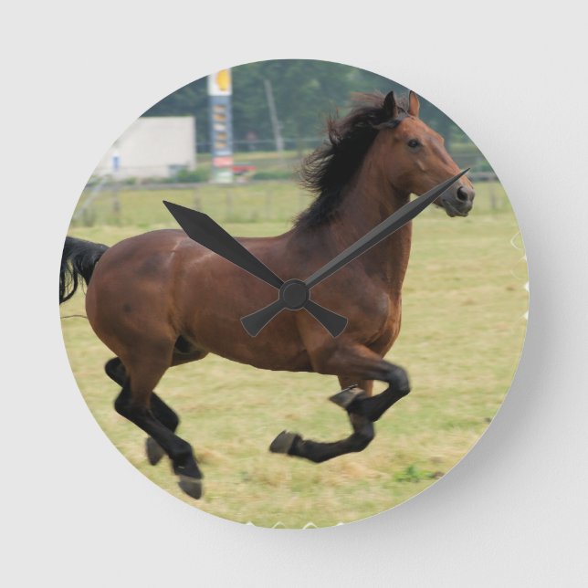 Reloj Redondo Mediano Mustang Galloping Clock (Anverso)