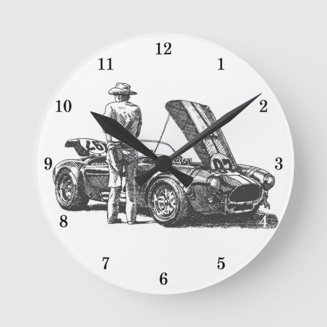 Reloj Redondo Mediano Muy Guay Classic Car Wall Clock (Anverso)