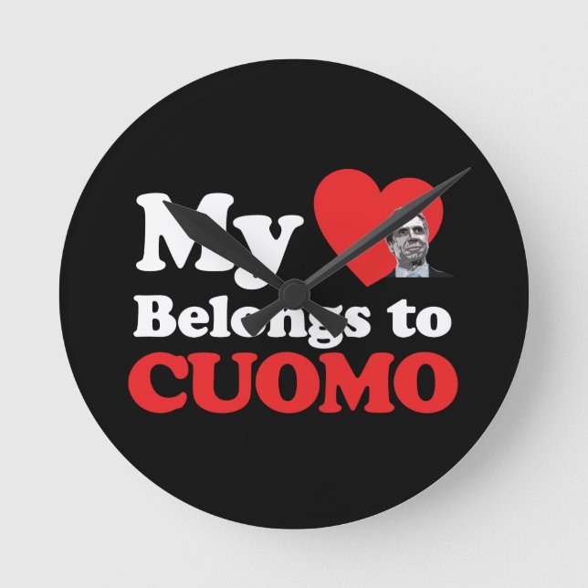 Reloj Redondo Mediano My Heart Belongs to Cuomo (Anverso)