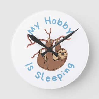 Reloj Redondo Mediano My Hobby Is Sleeping – Funny Sloth Design