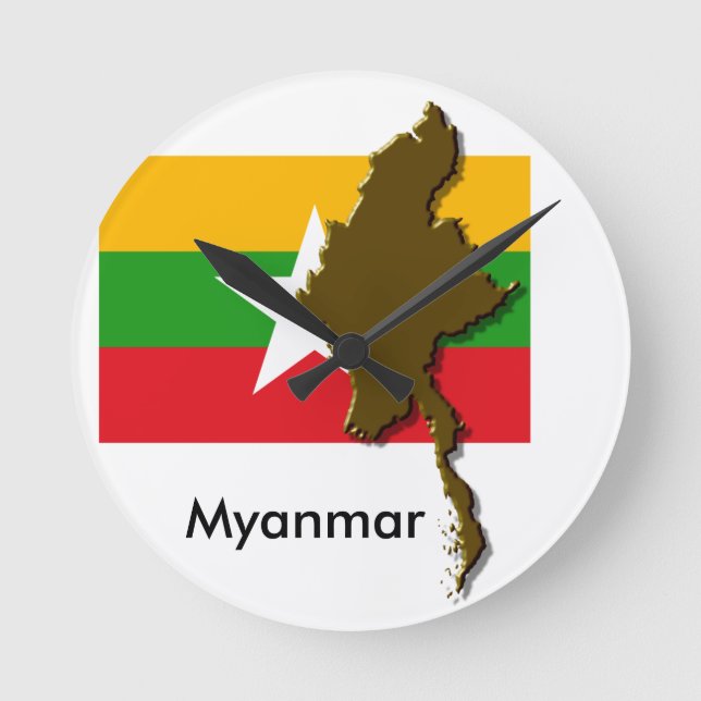 Reloj Redondo Mediano Myanmar Runde Wanduhr (Anverso)
